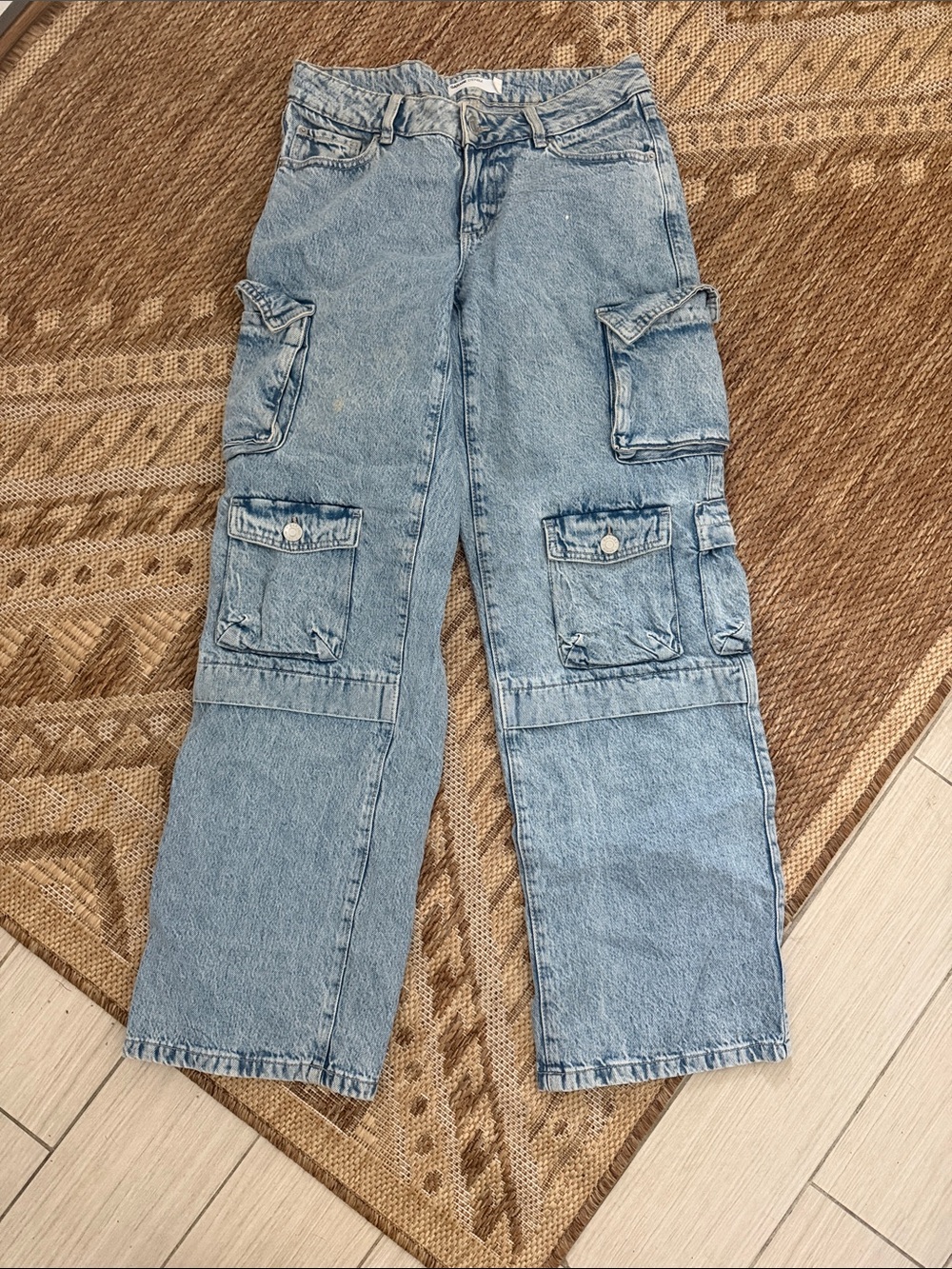Garage Light Blue Cargo Denim Pants